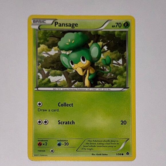 POKEMON CARD: Pansage #1/98 (Pokemon Emerging Powers) - Picture 1 of 2